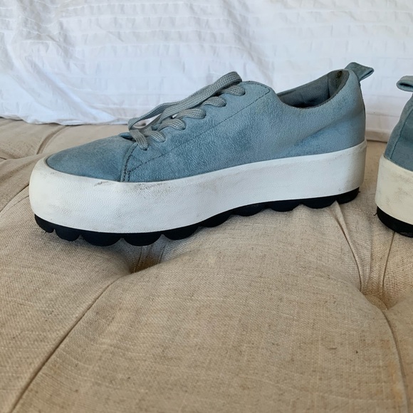 Zara Trafaluc Platforms | Blue Vegan Suede US size 7 - Picture 9 of 9